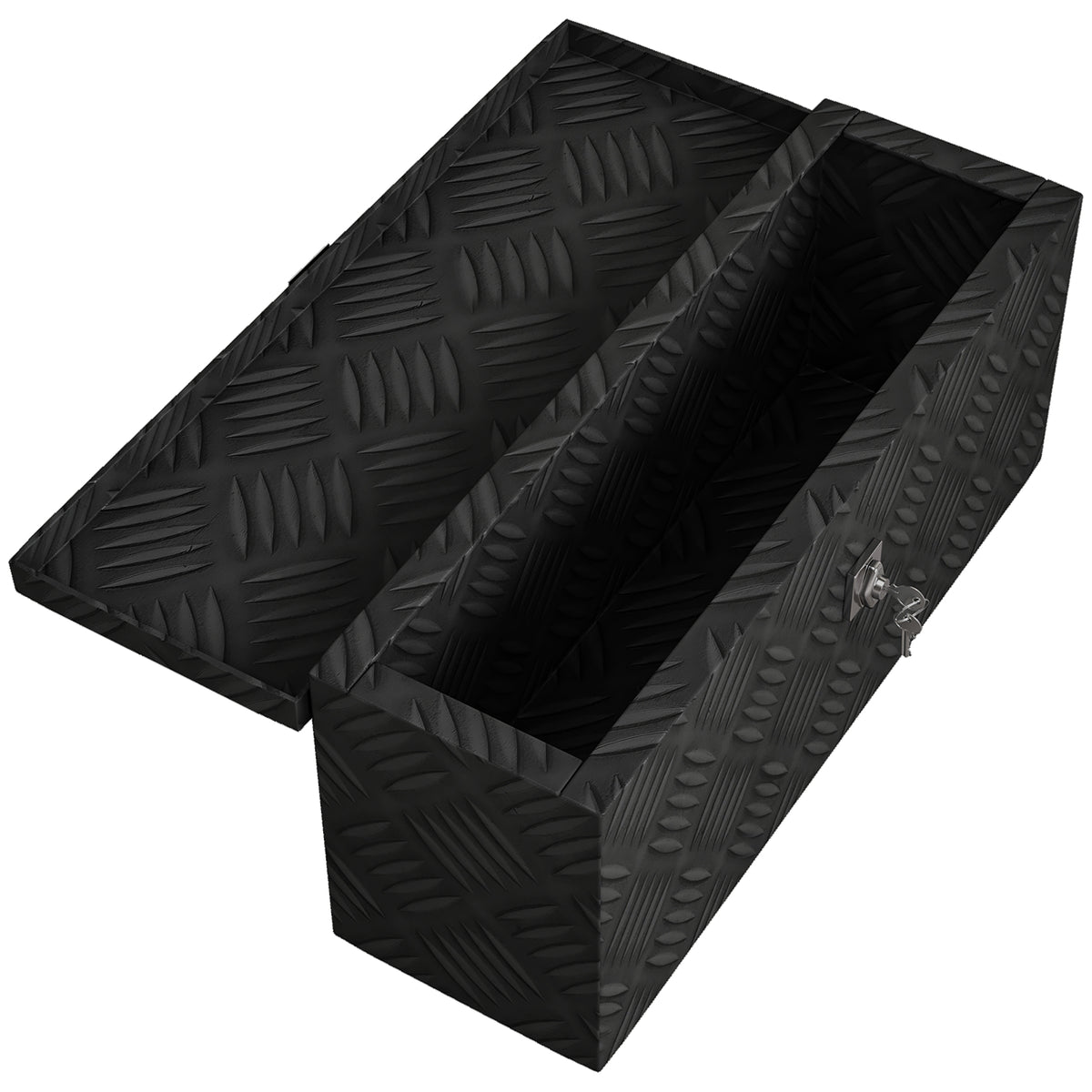 Boîte de rangement - boîte à outils en aluminium - alu. verrouillage clé - dim. 50L x 15,5l x 20,5H cm-7