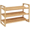 Étagère à chaussures à 3 niveaux porte-chaussures en bambou 9 paires de chaussures 76 x 33 x 51 cm naturel-0