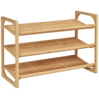 Étagère à chaussures à 3 niveaux porte-chaussures en bambou 9 paires de chaussures 76 x 33 x 51 cm naturel-0