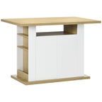 Ilot central cuisine table avec grand plan de travail 4 personnes - dim. 110L x 70l x 75,5H cm-0