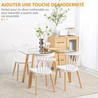 Lot de 4 chaises style scandinave dossier haut assise en polypropylène pieds en hêtre 48 x 52,5 x 83 cm blanc-3