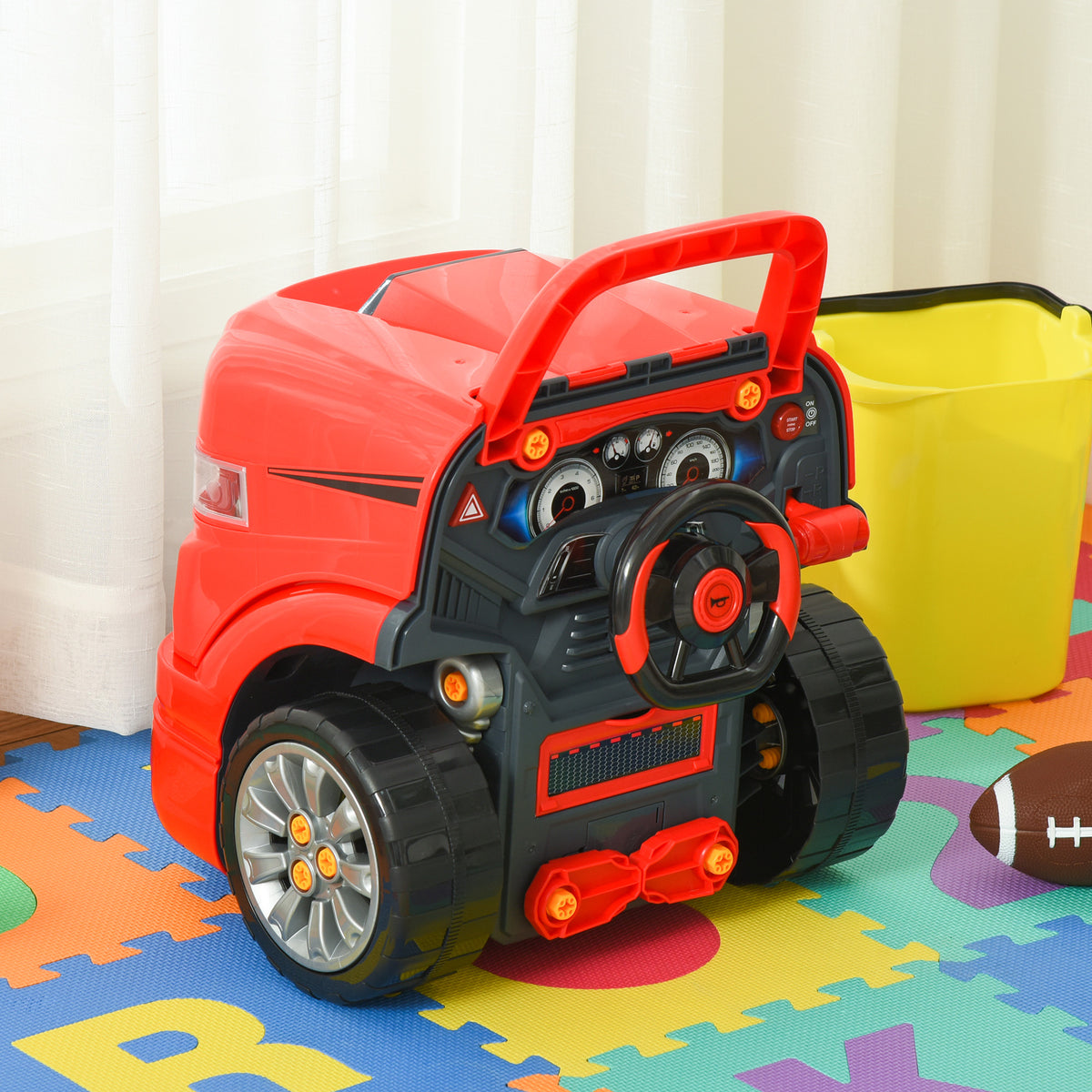 Camion mécano 2 1 - Jouet Bricolage Enfant - Établi - Jeu imitation mécanicien - Nombreux PP ABS Rouge-9