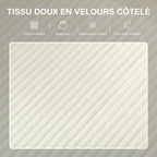 Canapé 3 places en velours côtelé, canapé avec coussins à ressorts et assise rembourré, 192x80x84,5cm, beige-4