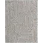 Tapis salon 230 x 160 cm, tapis à poils épais géométrique, moelleux et antidérapant, gris-0