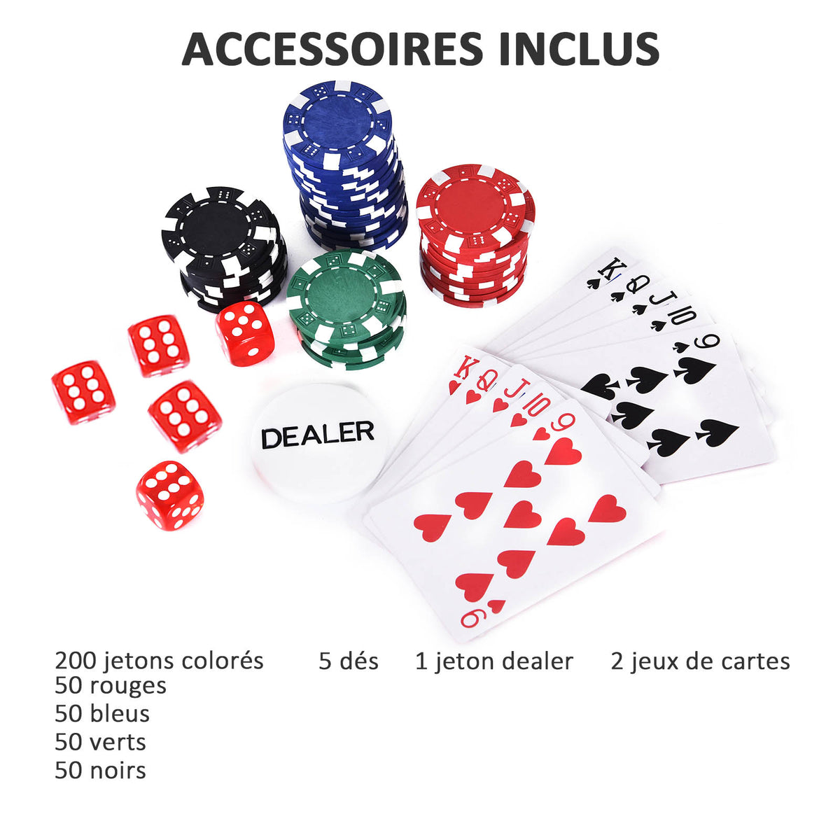 Mallette de Poker Coffret de Poker Complet avec 200 jetons 2 Jeux de Cartes + 2 clés Aluminium-4