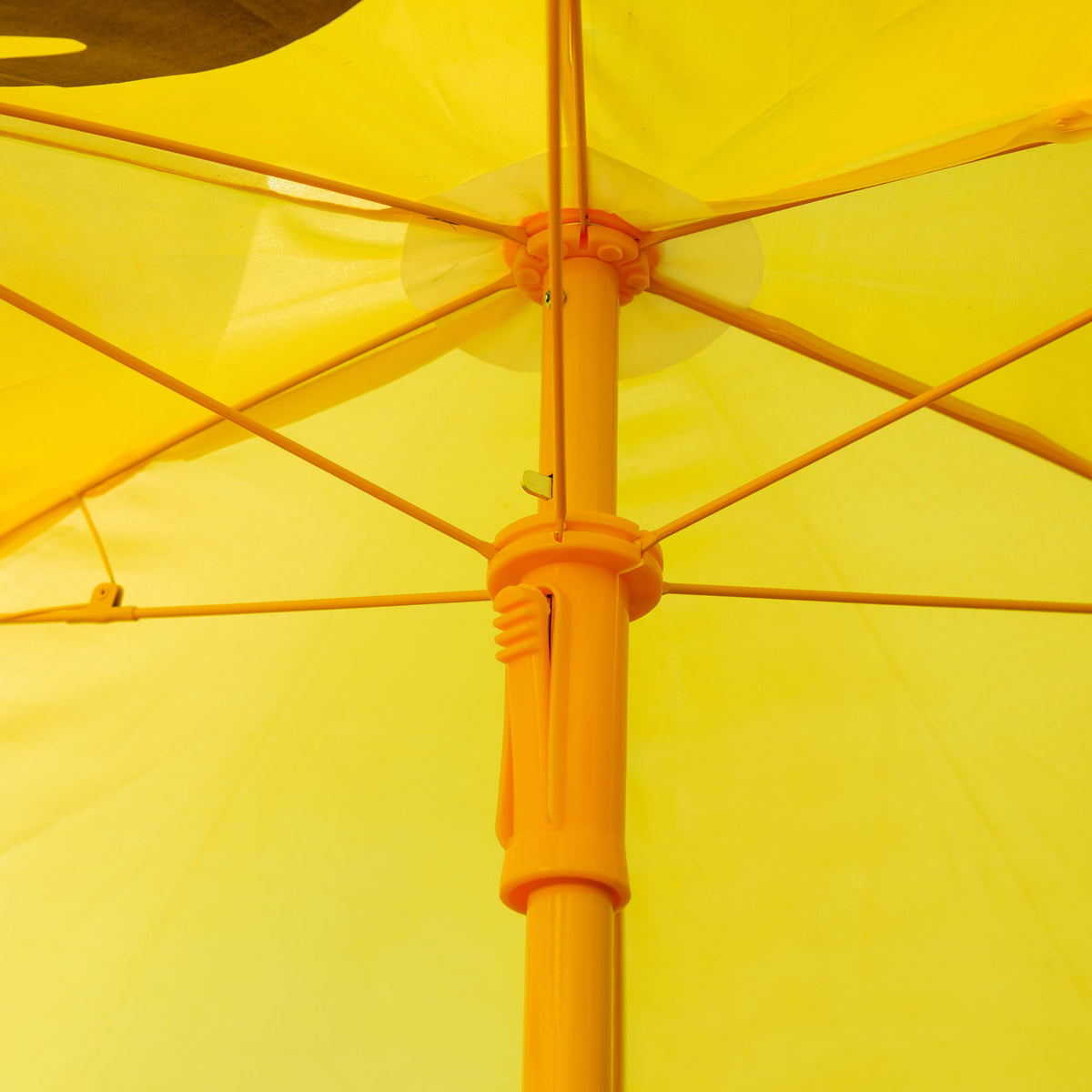 Ensemble Salon de Jardin Enfant 4 pcs Design Tigre - Table Ronde + 2 chaises Pliables + Parasol - métal époxy Oxford Jaune-8