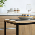 Ensemble Table et chaises de Salle à manger Set de 1 Table + 2 chaises encastrables pour Cuisine - métal Noir Aspect chêne Clair-6