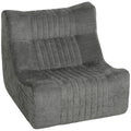 Canapé Paresseux Chaise de Sol à Silhouette Papillon avec Poches Latérales, sans Assemblage, 80x90x76cm, Gris Châtaigne-0
