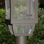 Luminaire extérieur lampadaire sur pied solaire lampadaire lanterne classique LED 30 Lm 15 x 15 x 127 cm noir-7