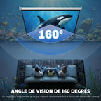Écran de Projection 100" 4:3 HD 4K, Boîtier en Métal, Écran Hauteur Réglable Manuellement, 203x152cm, Blanc-4