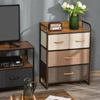 Meuble de Rangement chiffonnier 4 tiroirs en Tissu 58 x 29 x 78,5 cm multicolore-9