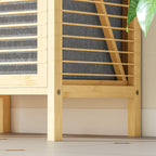 Meuble de rangement en bambou meuble de salle de bain étagère panier à linge basculant 40x30x95cm effet bois naturel-8