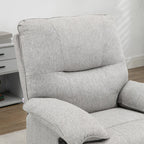 Fauteuil de relaxation inclinable manuellement avec repose-pied ajustable tissu aspect lin gris clair-8