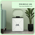 Poubelle de cuisine poubelle à pédale 20L couvercle à fermeture douce seau intérieur amovible 36,5 x 31,2 x 45 cm vert-3