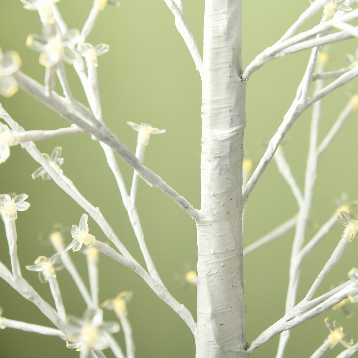Arbre Lumineux LED 180 cm 180 LEDs Blanc Chaud, Arbre Artificiel de Cerisier en Fleurs, IP44, Intérieur Extérieur, Blanc-8