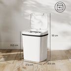 Poubelle de cuisine automatique 15L, poubelle à capteur de mouvement sans contact, 27,6 x 21,4 x 33,5 cm, blanc-2