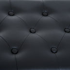 Banquette tabouret siège pour piano avec coffre de rangement pied bois caoutchouc assise capitonnée noir-6