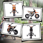 Moto électrique pour enfant moto cross pour enfants de 3 à 6 ans 2 moteurs 12V vitesse 5 km/h 109,5x60x72,5cm orange-8