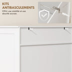 Meuble à chaussures 20 paires, armoire à chaussures avec 2 portes persiennes, tiroir et étagères réglables, blanc-6