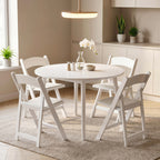 Lot de 4 chaises pliantes en résine et PU, chaises pliantes portables pour intérieur et extérieur, 45x44x78cm, blanc-1