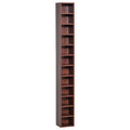 Rangements pour CD et DVD, étagère colonne de rangement, meuble de rangement avec 12 compartiments, capacité max. 204 CD, 21 x 20 x 175 cm, marron-0