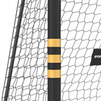 But de Football avec Mousse de Protection, 6 Piquets de Sol et Filet en PE, 240x85x160cm, Jaune-8