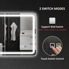 Miroir salle de bain Bluetooth avec éclairage LED 60 x 80 cm, miroir lumineux mural avec horloge, antibuée, argenté-8