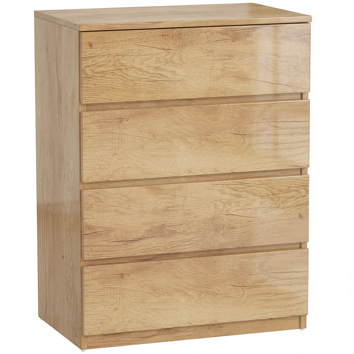 Commode 4 tiroirs meuble de rangement sans poignées design minimaliste 60 x 40 x 80 cm naturel-9