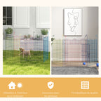 Enclos pliant en métal pour chiens lapins rongeurs petits animaux intérieur et extérieur 6 panneaux avec porte-6
