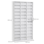 Étagère Rangement CD/DVD Meuble de Rangement pour 1116 CDs 36 Compartiments réglables en Hauteur Blanc-2