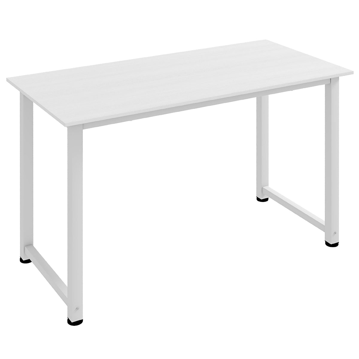 Table d'ordinateur table de salle à manger 120L x 60l x 76H cm Multifonction Grand Plateau Blanc cadre en métal-0