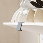 Meuble à chaussures, armoire à chaussures étroite, 3 tiroirs rabattables, porte haute brillante, 60x24x127cm, blanc-8