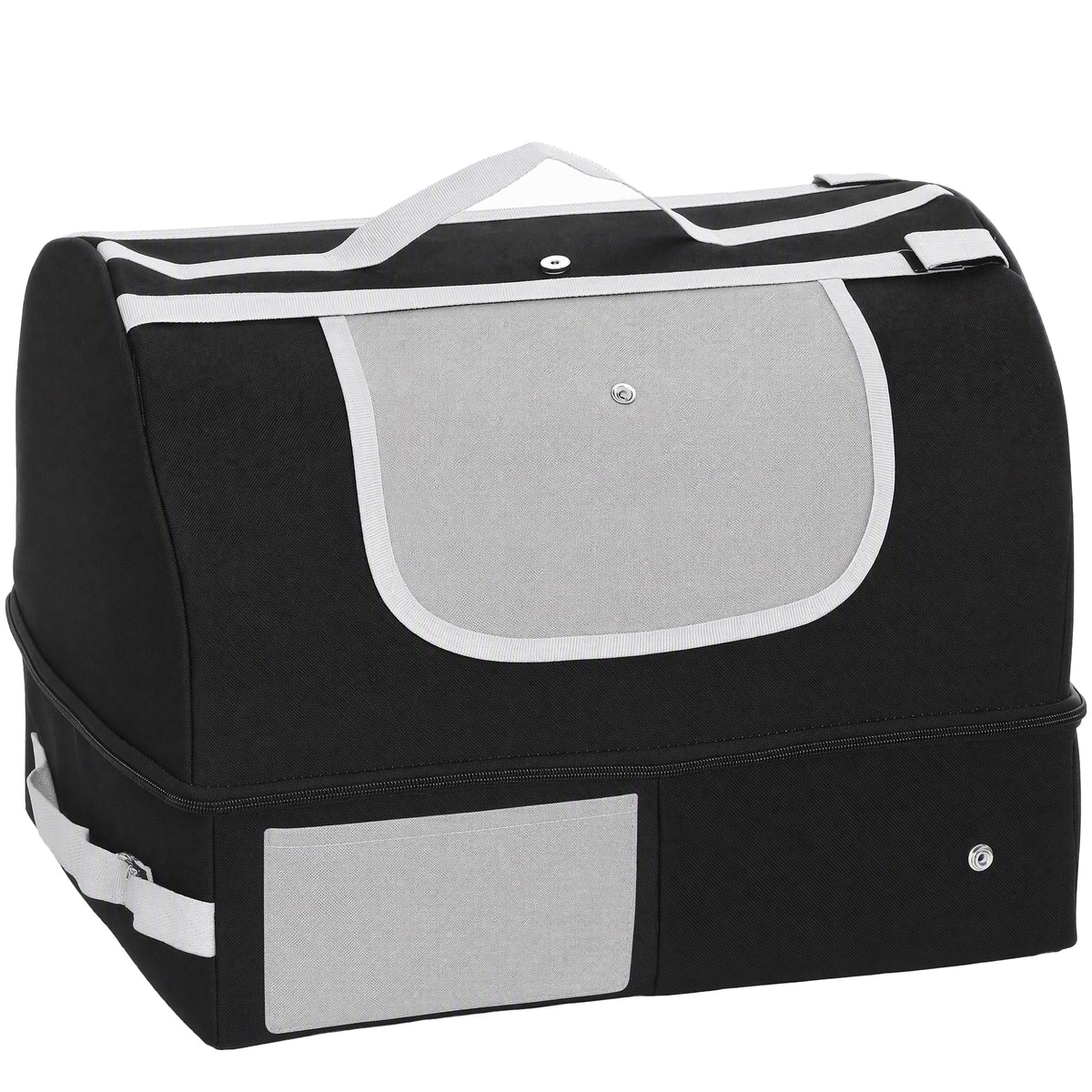 Bac à Litière Pliable Litière Voyage Chat Portable Couvercle Zippé Oxford 600D Imperméable Anti-Fuite 43x33x34cm Noir-0