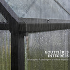 Serre de Jardin en Aluminium Polycarbonate, Montage Rapide, Fenêtre Réglable, Porte Battante, 178x168x195cm, Transparent-8