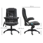 Fauteuil de bureau massant et chauffant électrique fauteuil bureau ergonomique revêtement synthétique noir-2