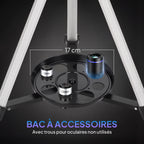 Télescope astronomique adultes et débutants 70 mm, télescope réfracteur 40X/16X trépied réglable, 80 x 80 x 135 cm blanc-6