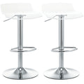 Lot 2 tabourets bar design contemporain assise acrylique piètement métal - pivotant repose-pieds - transparent-0