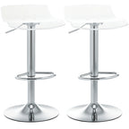 Lot 2 tabourets bar design contemporain assise acrylique piètement métal - pivotant repose-pieds - transparent-0