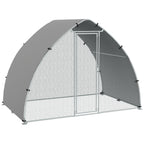 Grand enclos poulailler chenil volière extérieure 5,75m² toit anti-UV toit anti-UV, acier galvanisé, porte verouillable-0
