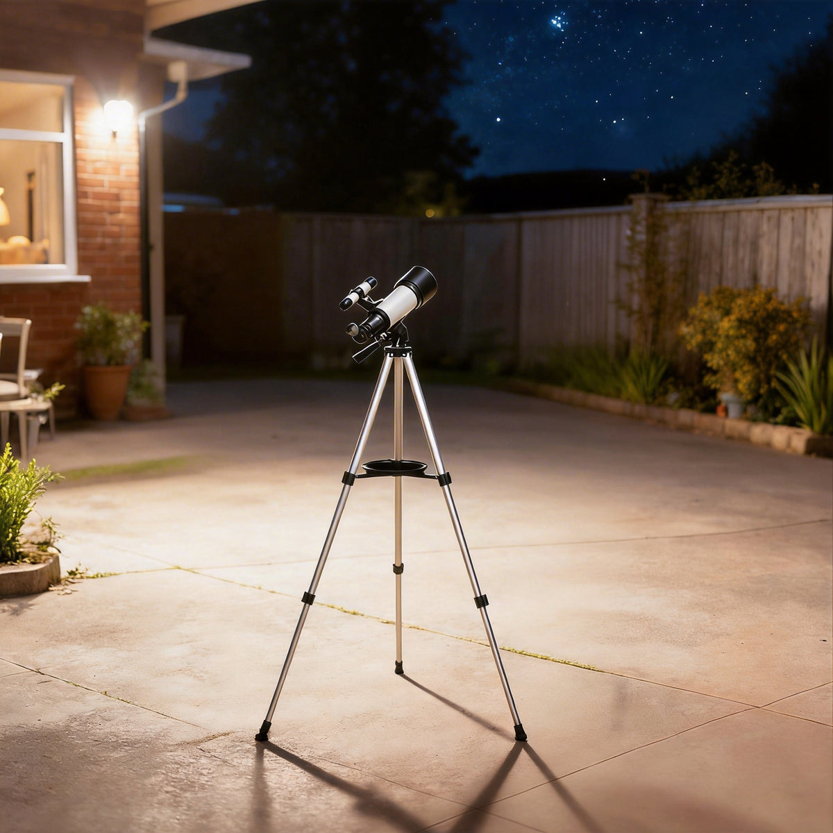 Télescope astronomique adultes et débutants 70 mm, télescope réfracteur 40X/16X trépied réglable, 80 x 80 x 135 cm blanc-1