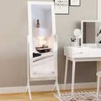 Miroir en Pied Grand Miroir de Sol Inclinaison réglable pour Dressing Chambre dim. 47L x 46l x 148H cm en blanc-6
