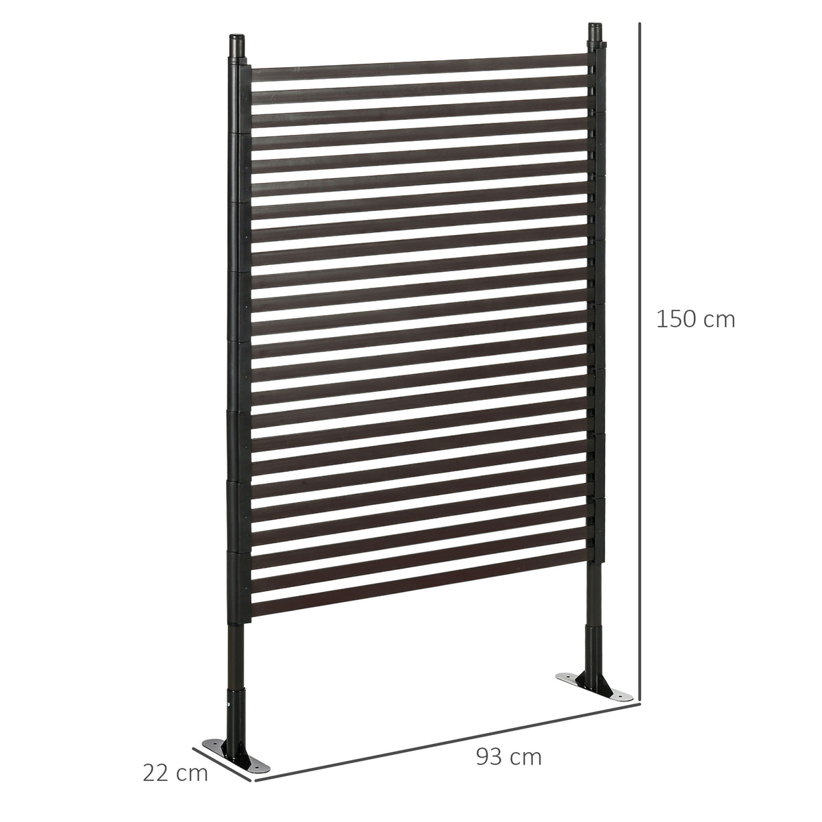 Panneau clotûre de jardin brise vue en métal extérieur avec pieds ou piquets à planter, modulaire, 93L x 22l x 150H cm-2