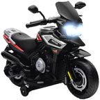 Moto électrique enfants 6 V, voiture électrique enfants avec roues d'entraînement, musique, effets lumineux, noir-0