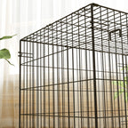 Cage pour chien cage de transport pour chien pliable avec 2 portes plateau amovible coussin lavable 75x48,5x53cm noir-8