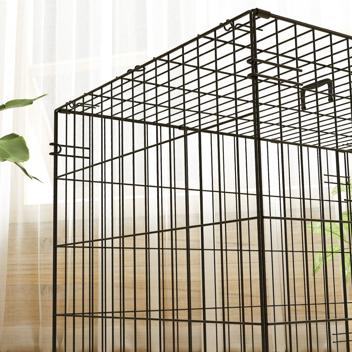 Cage pour chien cage de transport pour chien pliable avec 2 portes plateau amovible coussin lavable 75x48,5x53cm noir-8