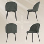 Lot de 2 chaises de salle à manger, chaises de cuisine rembourrées sans accoudoirs, pieds en acier, 52x55x79cm, gris-6