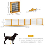 Barrière de sécurité pour chien barrière pliable à 6 panneaux avec pieds amovibles 432 x 36 x 70 cm jaune-2