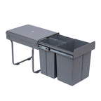 Poubelle coulissante 40L avec 3 bacs amovibles pour tri sélectif 2 x 10L et 1 x 20L - gris-0