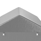 Abri de jardin tente de stockage imperméable abri moto porte enroulable fermeture éclair, 160 x 218 x 172 cm, gris clair-9