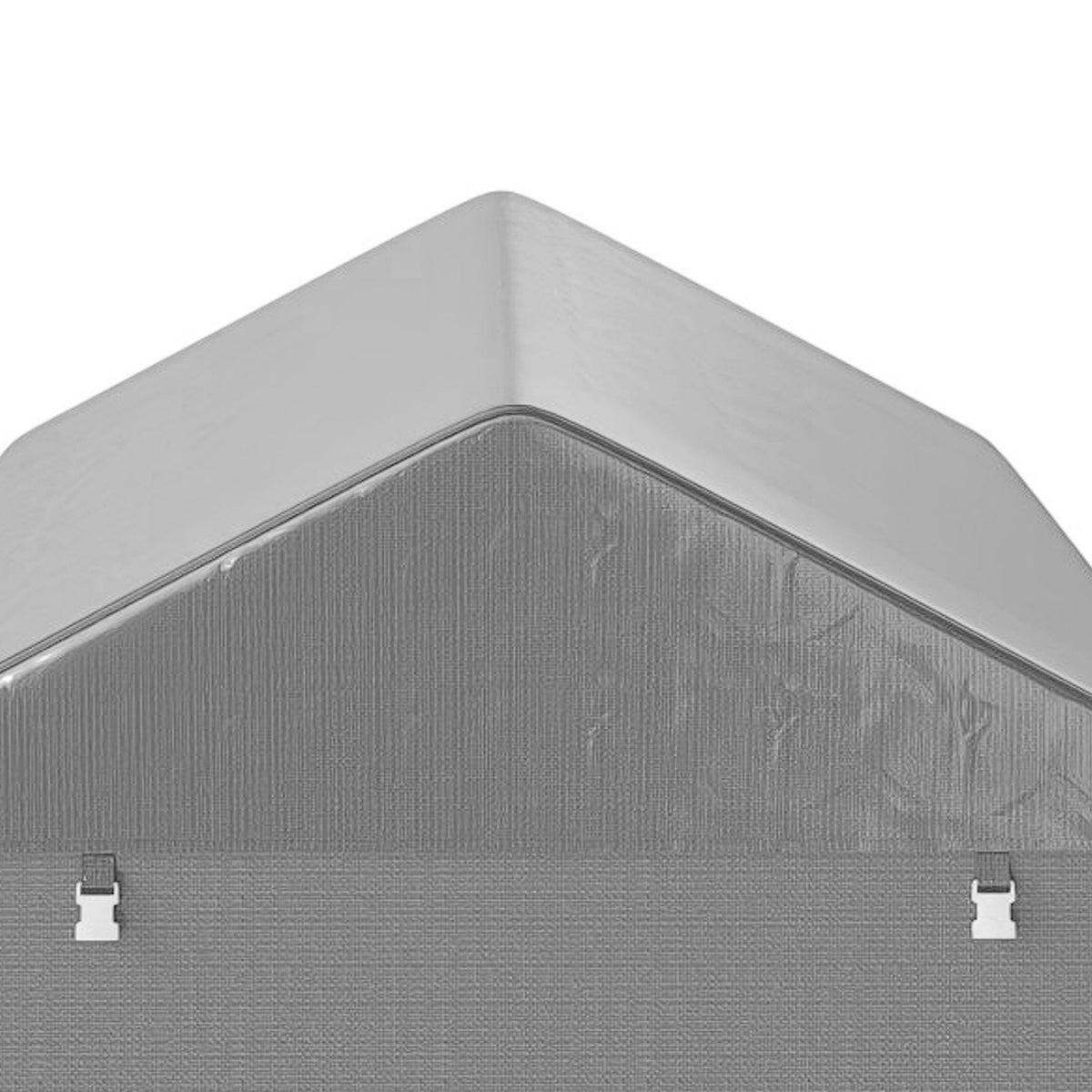 Abri de jardin tente de stockage imperméable abri moto porte enroulable fermeture éclair, 160 x 218 x 172 cm, gris clair-9